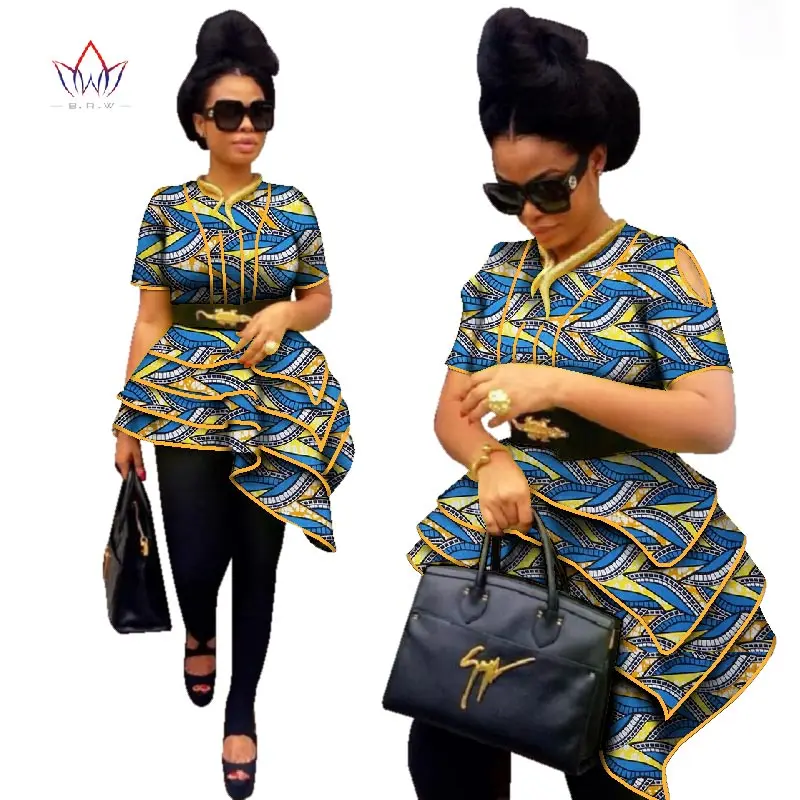 BRW Africa Style Women Modern Fashions Womens Tops Dashiki African Print Tops Shirt Plus Size M-6XL Women Clothing WY2576