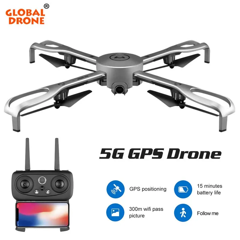 

Global Drone GPS Profissional Long Time Fly Helicopter Auto Follow Me Mode Foldable Quadrocopter Drones With Camera HD