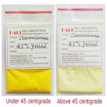 

thermochromic pigment,temperature sensitive pigment,thermochromic powder,color:yellow, activated temperature:45 celsius