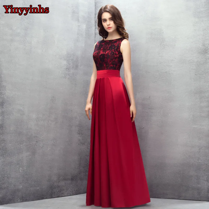 2017-Dark-Red-Backless-Evening-Dresses-A-Line-With-Pockets-Lace-Satin-Sexy-Long-Prom-Dress (2)