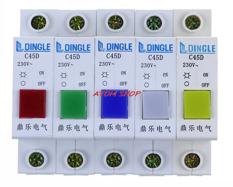 Выключатель Индикатор C45D DZ47 индикатор светильник C45D сигнальная лампа красный желтый зеленый хорошее качество