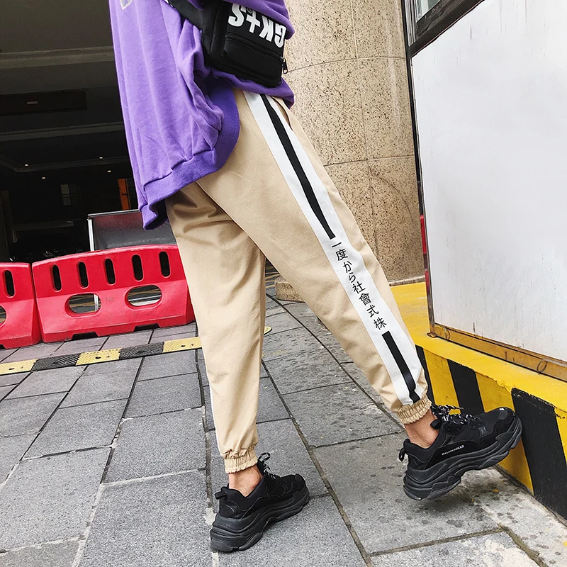 Fashion Casual Men's Trousers Spring And Autumn New M-5XL Embroidery Loose Beam Pants Black Khaki Personality Youth Popular