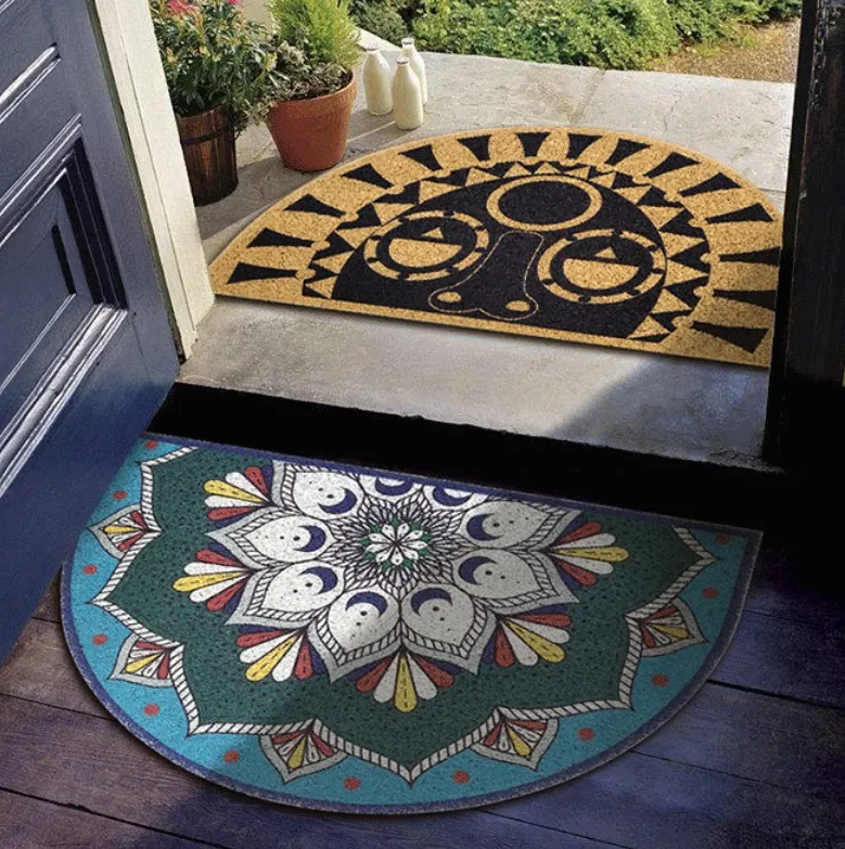 Luxury Ethnic Bohemia Door Mat Waterproof Carpet Sticker Floral Rug Sticker Decorative Stair Mats Living Room PVC Material Mat