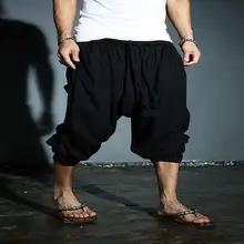 Европа и США Весна и осень большие размеры Повседневная мода свободные черные с эластичной талией мульти-карман Мужские штаны