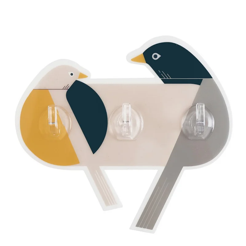 

Bird Shape Self-adhesive Wall Mounted Hanger Holder Organizer for Kitchen Bathroom Home Office Key Decorative Hooks