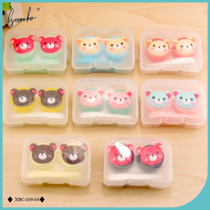 

Lymouko New Design Travel Little Bear Patterns Portable Contact Lens Case Plastic Lenses Container Box for Women