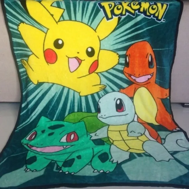 Pokemon 100*140cm Flannel Lightweight Blanket Children Cartoon Pikachu