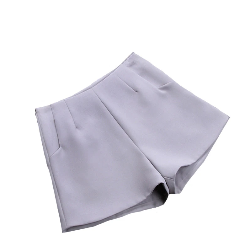 CUHAKCI High Waist Wide Leg Shorts Summer Shorts Women Fashion Style Casual Shorts Black Gray White Vintage Pockets Solid Color