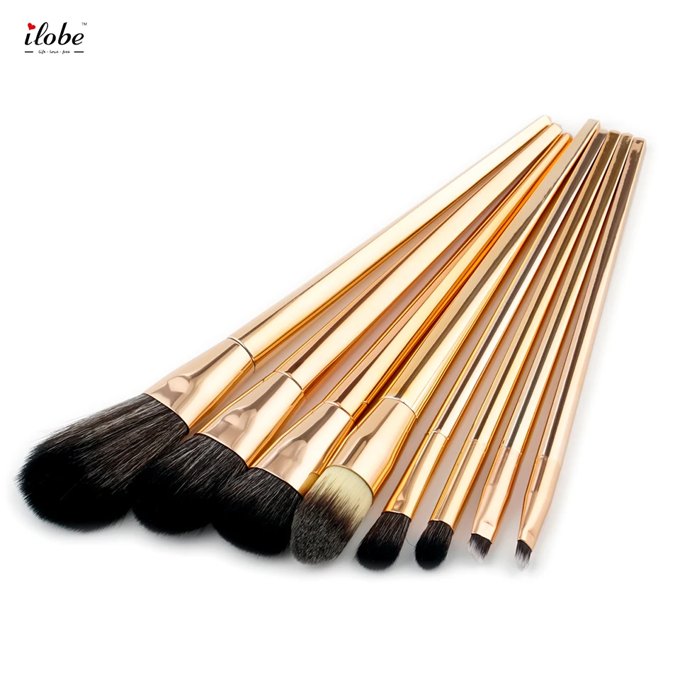 ILOBE Luxurious Rose Gold Makeup Brush Set,8 pcsin Makeup Scissors