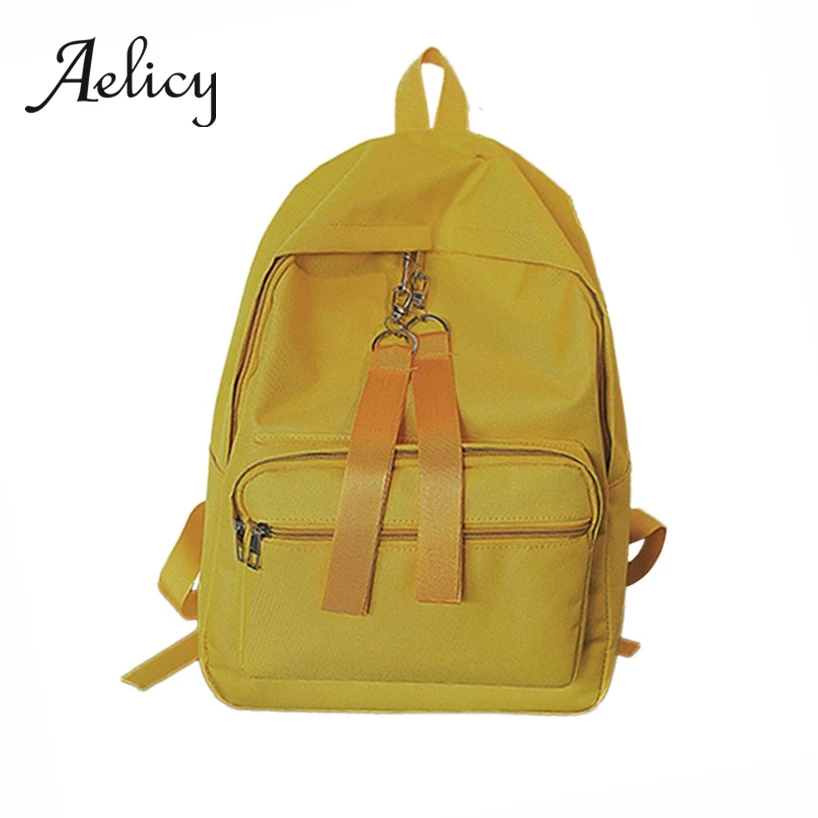 

Aelicy Backpack Teenage Fashion Students School Bag Women Small PU Backpack Men Book Bags Candy Colors Travel Rucksack