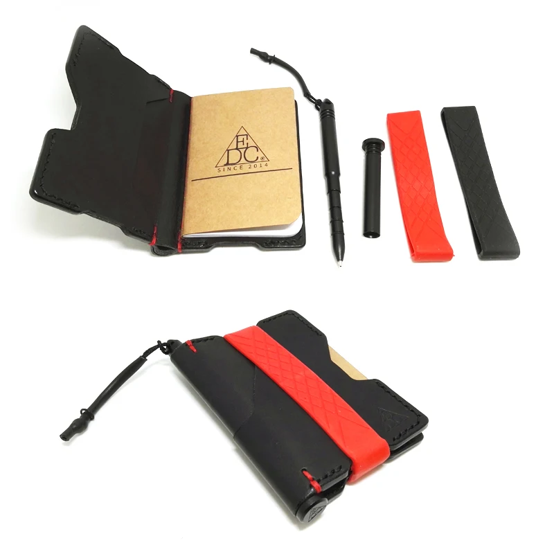 New EDC Tactical Leather Wallet Laptop Multifunctional Card Clamp Tactical Writing Pen with Multifunctional Equipment Tool card