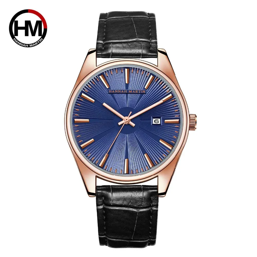 Hannah Martin Japan Quartz Movement High Quality Watch Men Leather Strap Calendar Waterproof Men Ladies Watches Dropshipping Hannah Martin Japan Quartz Movement High Quality Watch Men Leather Strap Calendar Waterproof Men Ladies Watches Dropshipping