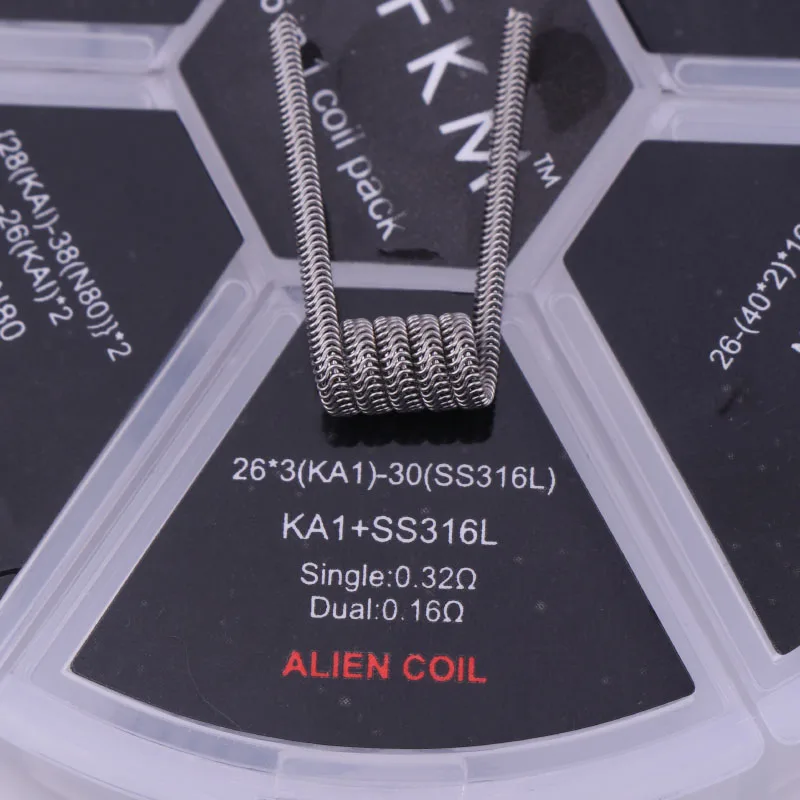 Оригинальная катушка XFKM 6 в 1 Clapton Coil Pack Alien Alpha Braid Fused Helix clapперехват катушки