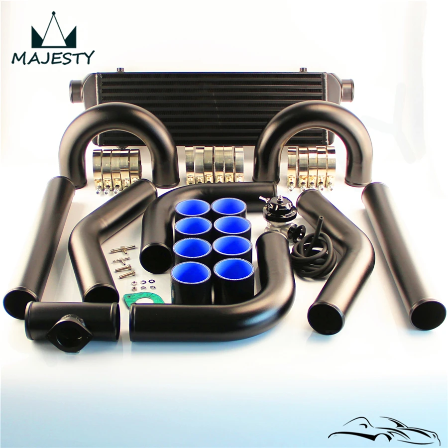 2.5" 63mm Universal Intercooler + Alloy Pipe Hose + BOV Turbo Blow Off