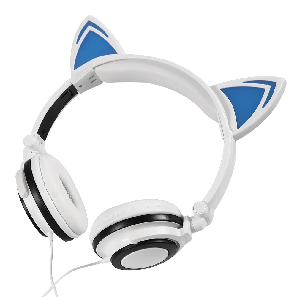 Gaming Headphones Cat Ear Creatives Luminous Earphone Foldable Flashing