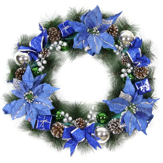 blue garland diameter 40 50cm 60 christmas wreath christmas tree decoration party home door and wall - Blue Christmas Wreath blue garland diameter 40 50cm 60 christmas wreath christmas tree decoration party home door and wall - Blue Christmas Wreath