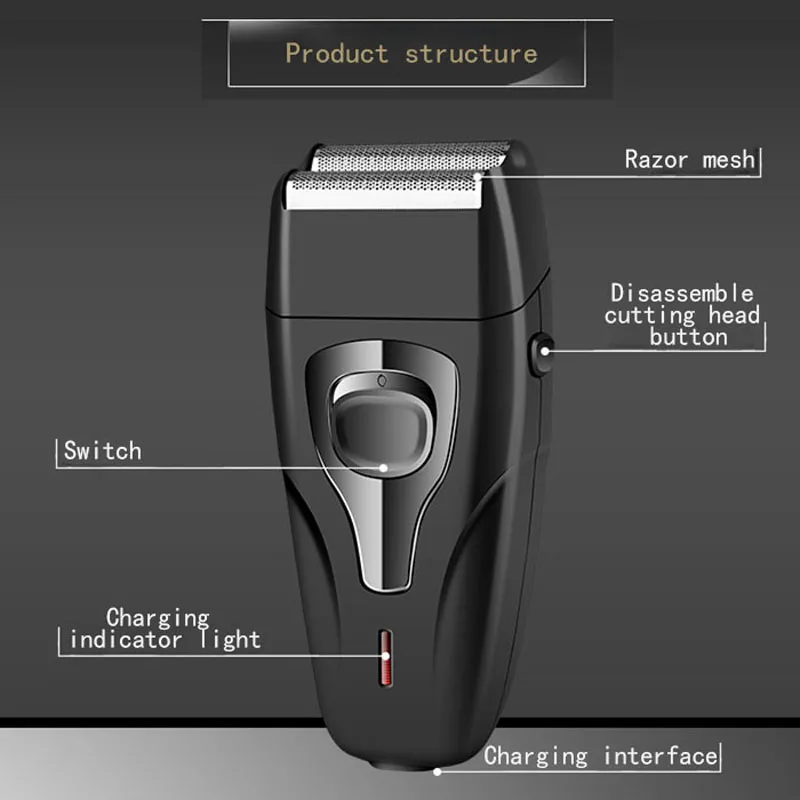 Kemei KM-1103 электрическая перезаряжаемая поршневая Мужская бритва поршневая Бритва для лица лезвие электрические бритвы уход за лицом