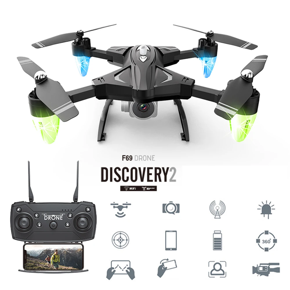 Квадрокоптер с камерой 1080P FPV Wifi RC вертолет селфи складной 20 минут летающие Дроны
