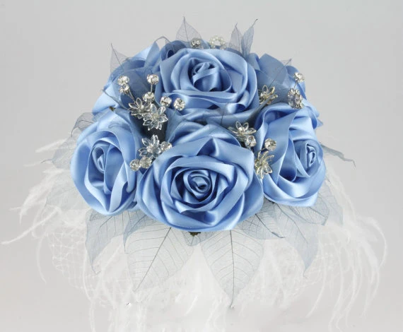 Us 899 2016 Royal Blue Wedding Flowers Bouquets Fleur Bleu Roi Bridal Brooch Bouquet Crystal White Feather Bouquet De Mariage In Wedding Bouquets