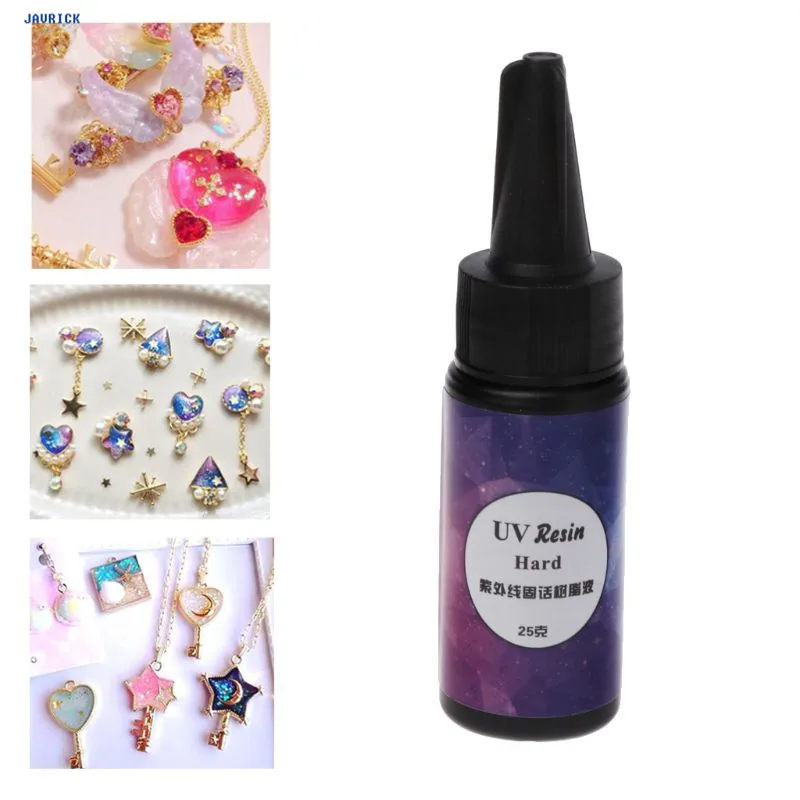 

JAVRICK 25g UV Resin Glue Epoxy DIY Jewelry Making Transparent Soft Quick Solidify Glue Findings