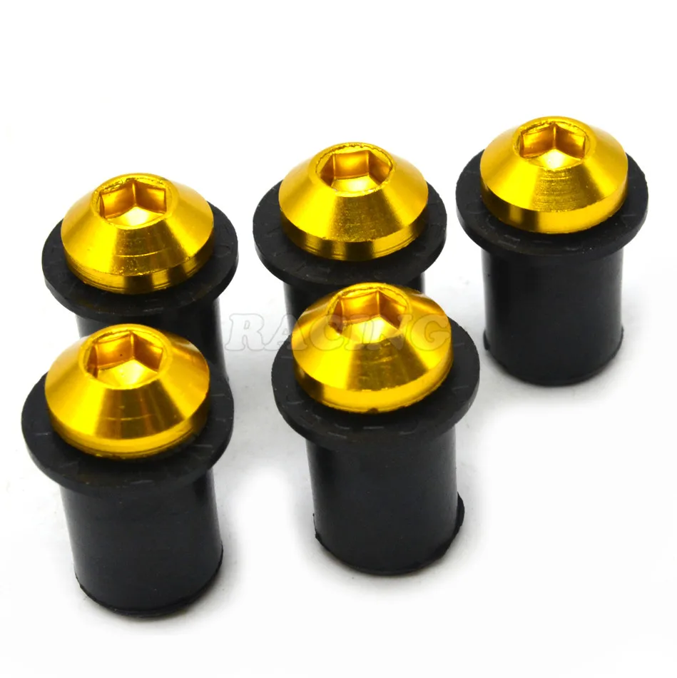 

5pcs Motorcycle parts universal Windscreen Windshield Bolts CNC Screw Kit FOR SUZUKI HAYABUSA/GSXR1300 99-07 kawasaki z1000