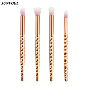 

4pcs Nylon/plastic Rose Gold Makeup Brushes Set Different Size for Foundation Powder Eyeshadow Eyeliner Lip Pink Hair Brush Tool