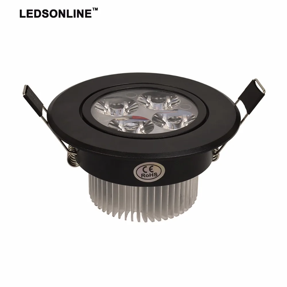 

10pcs 3W 4W 5W Led Ceiling Recessed Downlight Dimmable Black housing Round light Lamp for home hotel shop 110V 220V Equal 36-60W