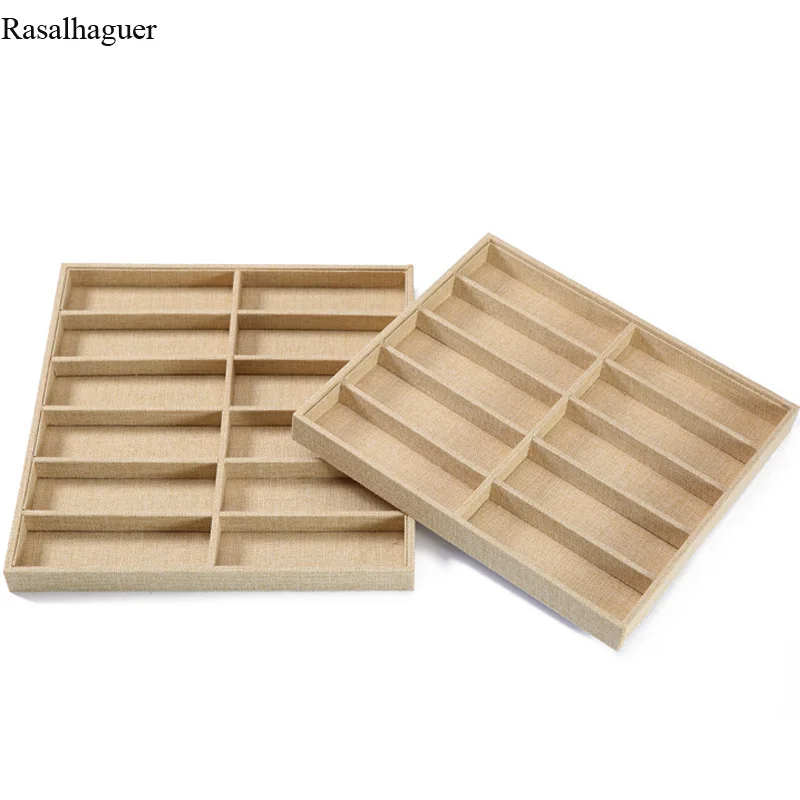 

TOP Linen 10/12 Grids Sunglasses Display Box Jewelry Display Glasses Display Props Jewelry Organizer Tray Fashion Case Packaging
