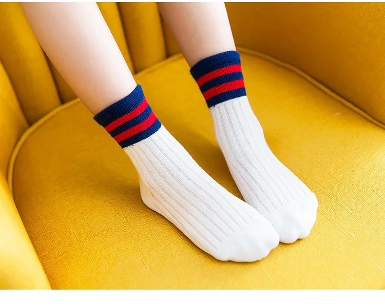 5 пар осенне-зимних детских носков Классические однотонные хлопковые детские носки высокого качества для маленьких девочек 3-9-12 лет