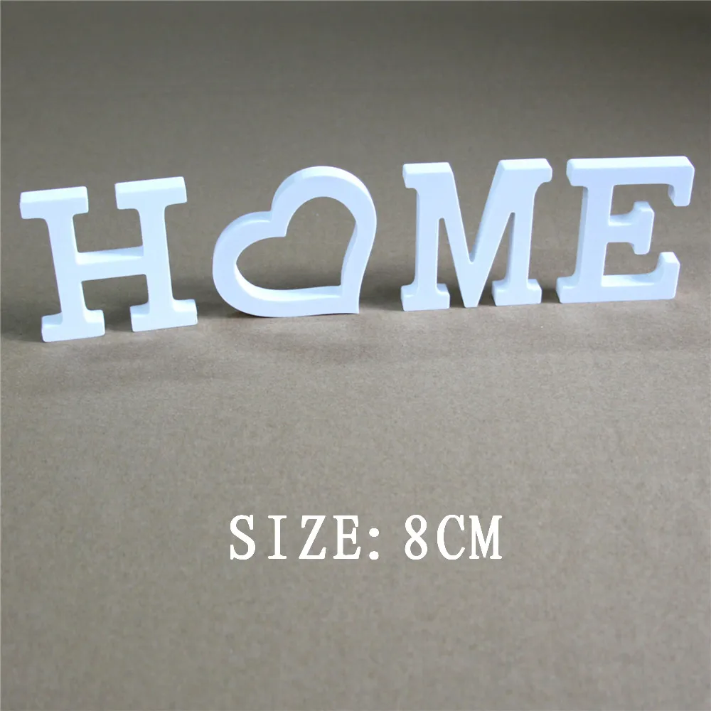 

8cm free Standing Artificial wood wooden white Letters for Wedding Decorations & Home Decorations of Brithday Gifts