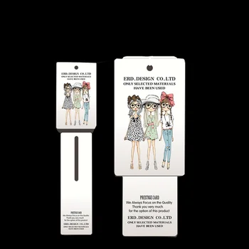 

Cheap 400 GSM White Paper Offset Printing Custom Name Logo Hang Tag with String for Cloth