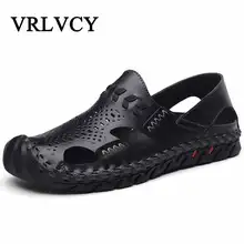 Летние новые сандалии дышащие мягкое дно удобные мужские сандалии мужская кожаная Летняя повседневная обувь Уличная обувь