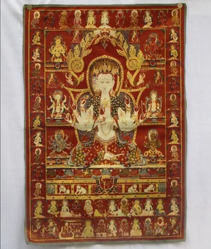 

Collectible Traditional Tibetan Buddhism in Nepal Thangka of Buddha paintings ,Big size Buddhism silk brocade painting