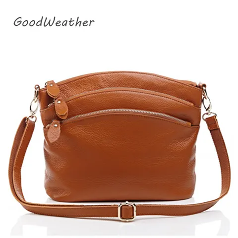 Bolsa do Mensageiro Bolsa de Ombro Designer de Alta Qualidade do Sexo Casual Mulheres Messenger Bags Couro Genuíno Marrom Bolsas Desembolsar Mulher Feminino