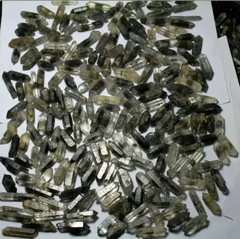 

1170g 222 Natural Black Ghost Crystal Bone Double End Specimens
