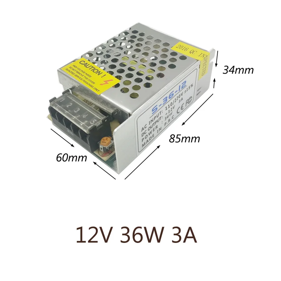 Блок питания 12V AC110-220V светодиодный драйвер 1A 2A 3A 5A 6A 10A 15A 20A 30A 33A трансформаторы систем освещения Светодиодный источник питания для светодиодный полосы - Цвет: 3A    36W