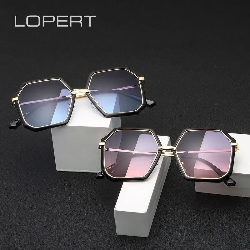 Солнцезащитные очки LOPERT из Оушена, женские очки с полигоном, брендовые дизайнерские маленькие квадратные солнцезащитные очки для вождения, рыбалки, солнцезащитные очки, женские UV400
