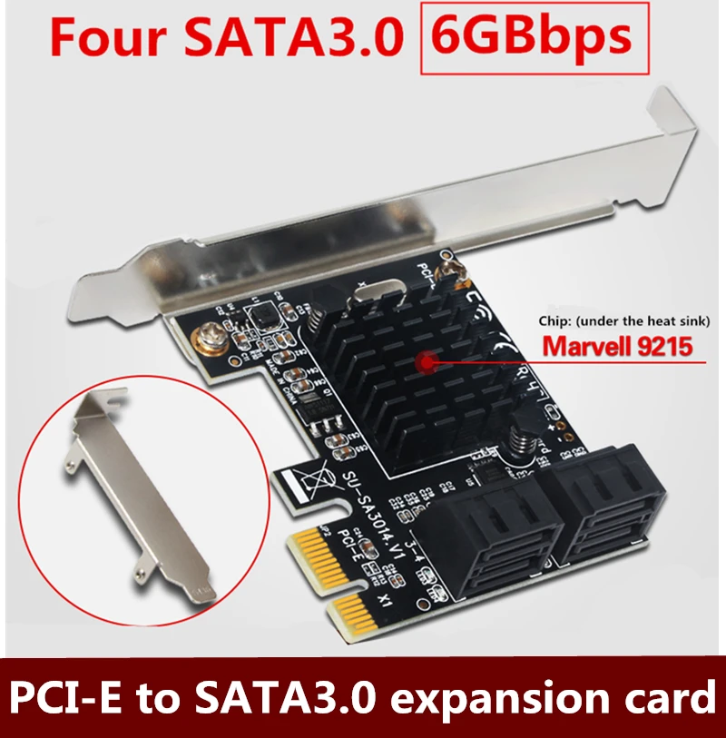  Tarjeta de expansión envío gratis PCI-E a SATA3.0 4 puertos 6G PCIE SATA3.0 transferencia SSD estad