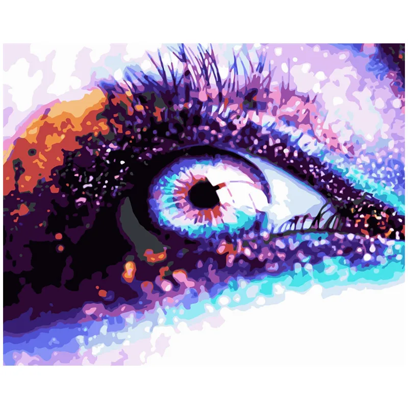 

Painting By Numbers DIY Dropshipping 40x50 50x65cm Beauty bright eyes Still life Canvas Wedding Decoration Art picture Gift