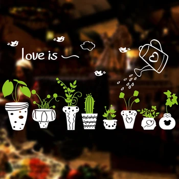 

Coffee shop windows stickers Pvc Coffee Coffee Pot Wall Stickers Removeable Glass sticker Home Decoration