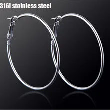 316L нержавеющая сталь простые круглые большие серьги из нержавеющей стали серьги из титановой стали женские мужские серьги аксессуары