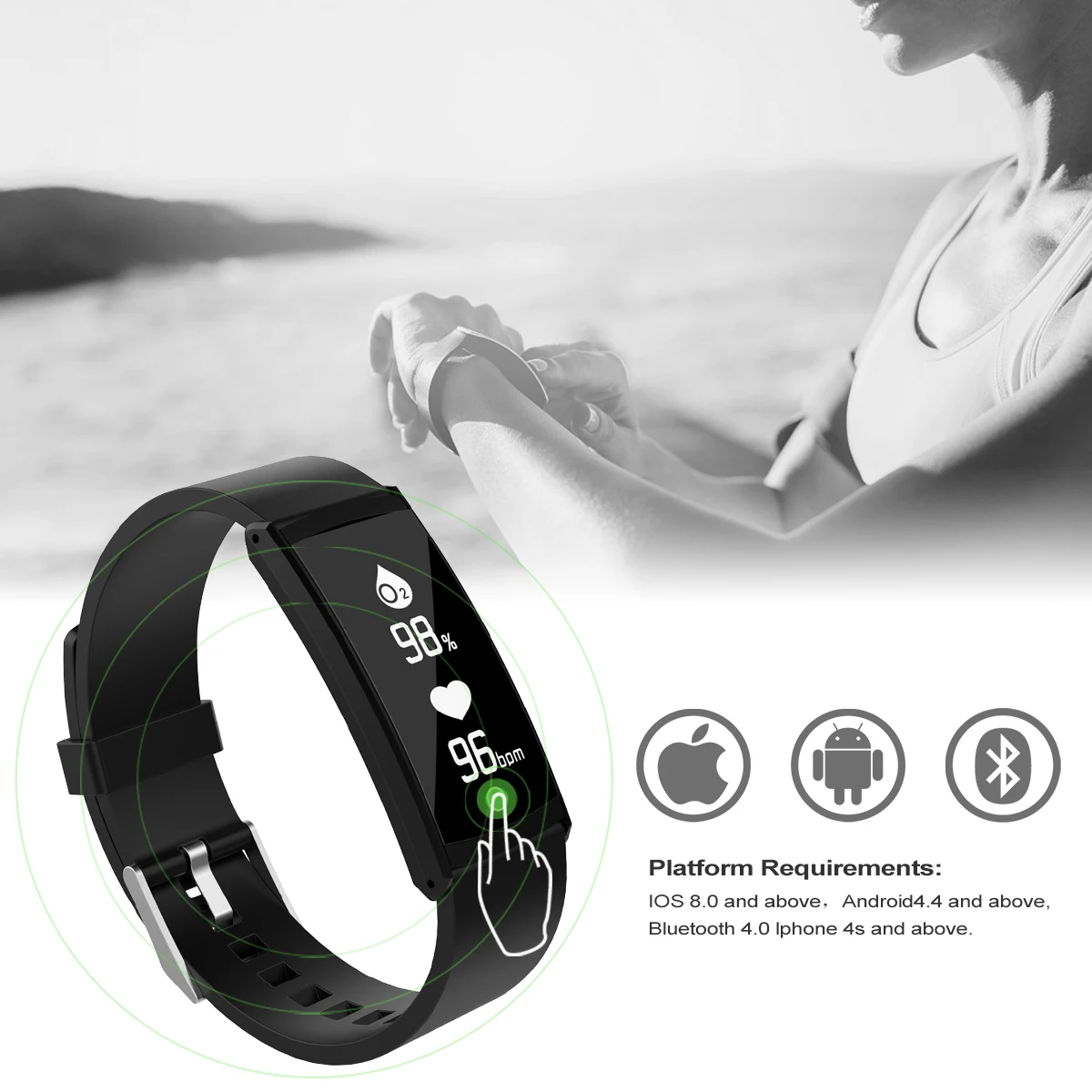 Fitness Tracker IP68 Waterproof Blood Oxygen Heart Rate Sleep Monitor Running Pedometer Sport Step Calorie Counter Smartwatch