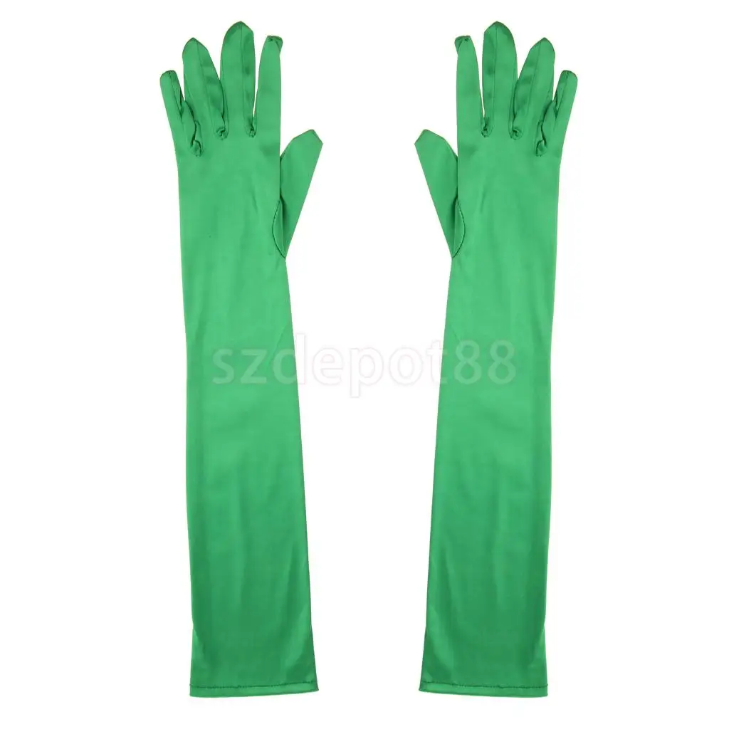 1 Pair Fashion Woman Satin Arm Elbow Long Gloves Wedding Bridal Evening Party Prom Opera Costume
