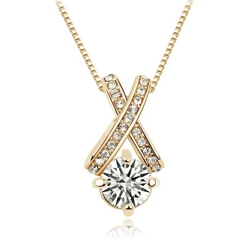 

Fashion austrian crystal jewelry Wholesale Gold Color Plated Pendant Necklace chain jewelry 1116