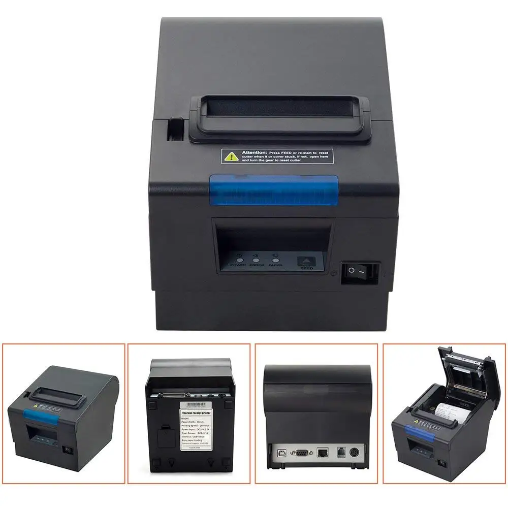 ISSYZONEPOS الحرارية استلام المطبخ طابعة 80 ملليمتر صغيرة تذكرة الباركود طابعة POS السيارات قطع طابعة دعم USB + المسلسل/ LAN