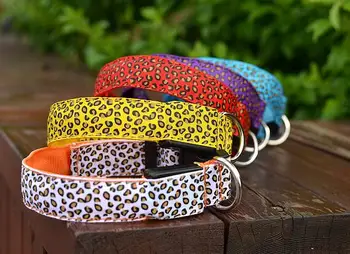 

LED Dog Collars Camo Camouflage Pet Print Sizes Small Medium Large 4 Modes Slow Fast Flashing Steady Lights Night Walking Safety