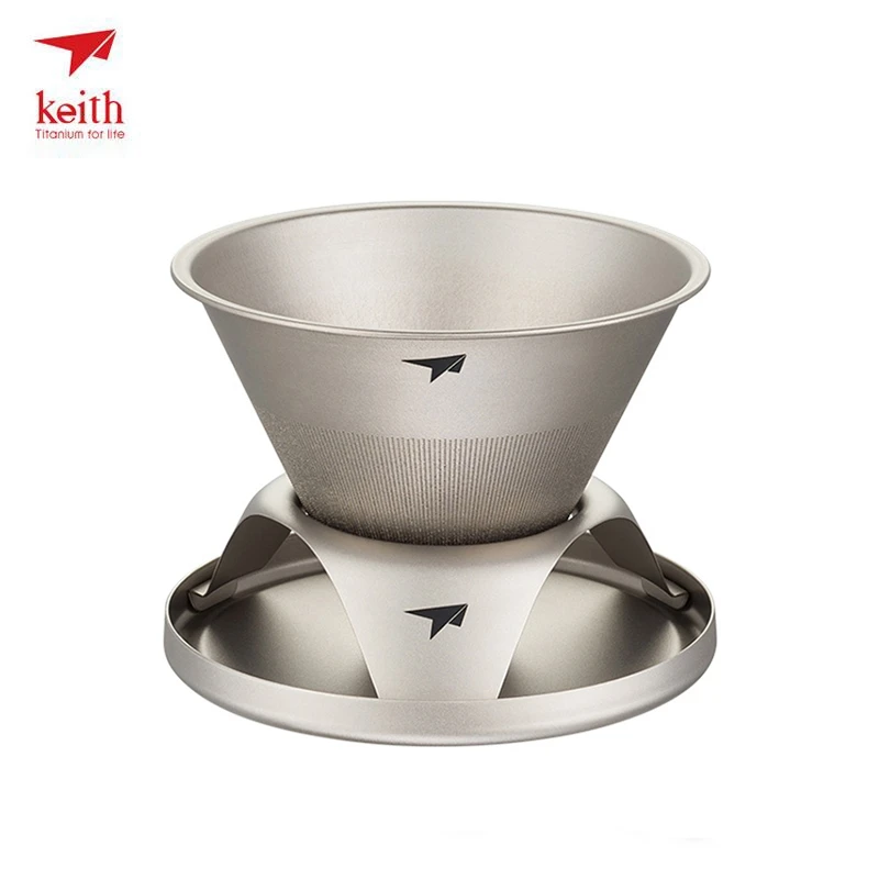 220 ml Keith titanio Mini café té con infusor para viajar uso acampar al aire libre portátil con bolsa regalos Ti3911