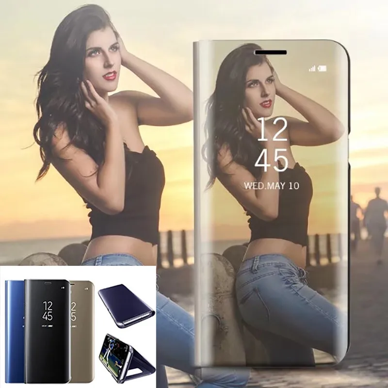 Mirror-Clear-View-Smart-Phone-Cases-For-iphone-8-7-6-6s-Plus-X-Cover-Slim