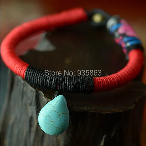 Free shipping Fashion Lady's Bangles Best Gift for Valentines Manual Weave High quality Stone Ethnic wind Bracelet 0101743 | Украшения
