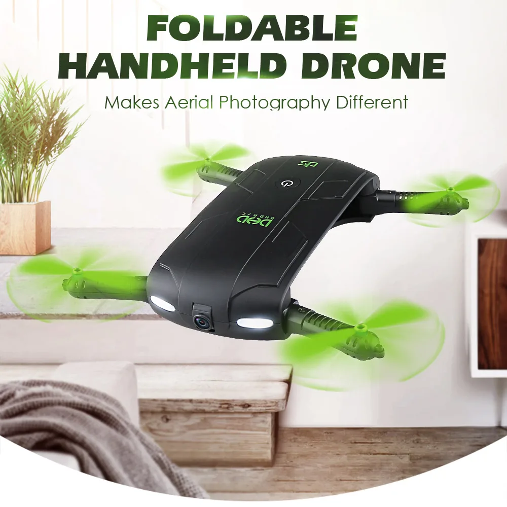 

DHD D5 Wifi FPV 480P Camera Foldable Selfie Drone 6-Axis Gyro Altitude Hold Flight Path RC Quadcopter Built in Battery Mini Dron